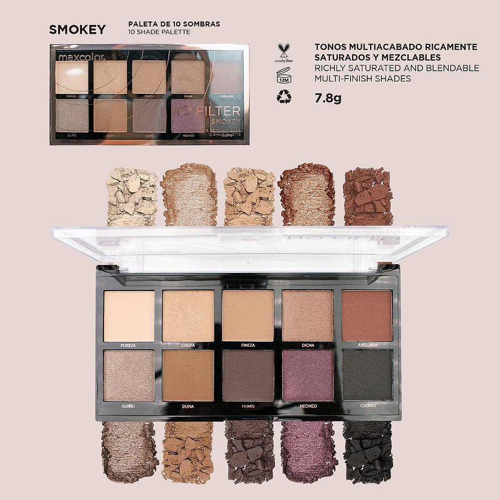 PALETA DE SOMBRAS SMOKEY 10 TONOS MAXCOLOR