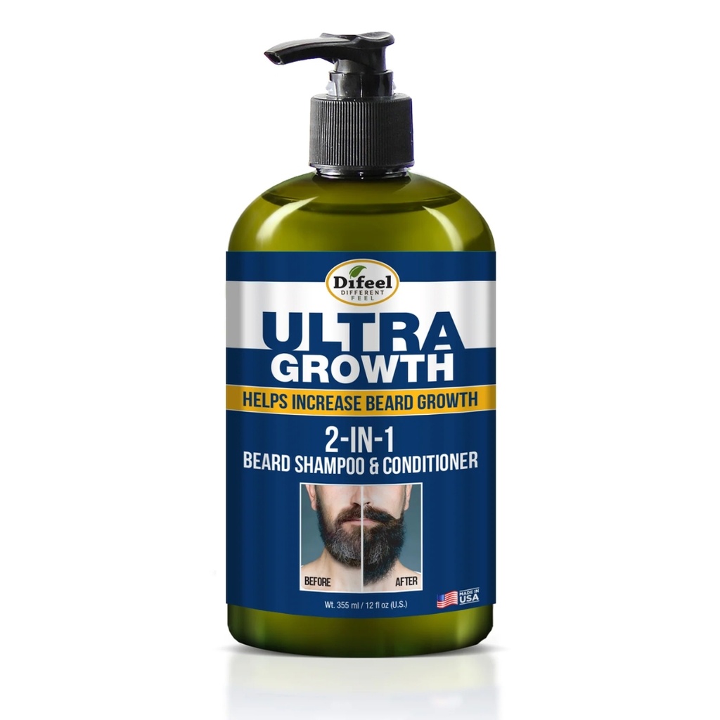 Mens Ultra Growth 2-in-1 Beard Shampoo Conditioner 12 oz