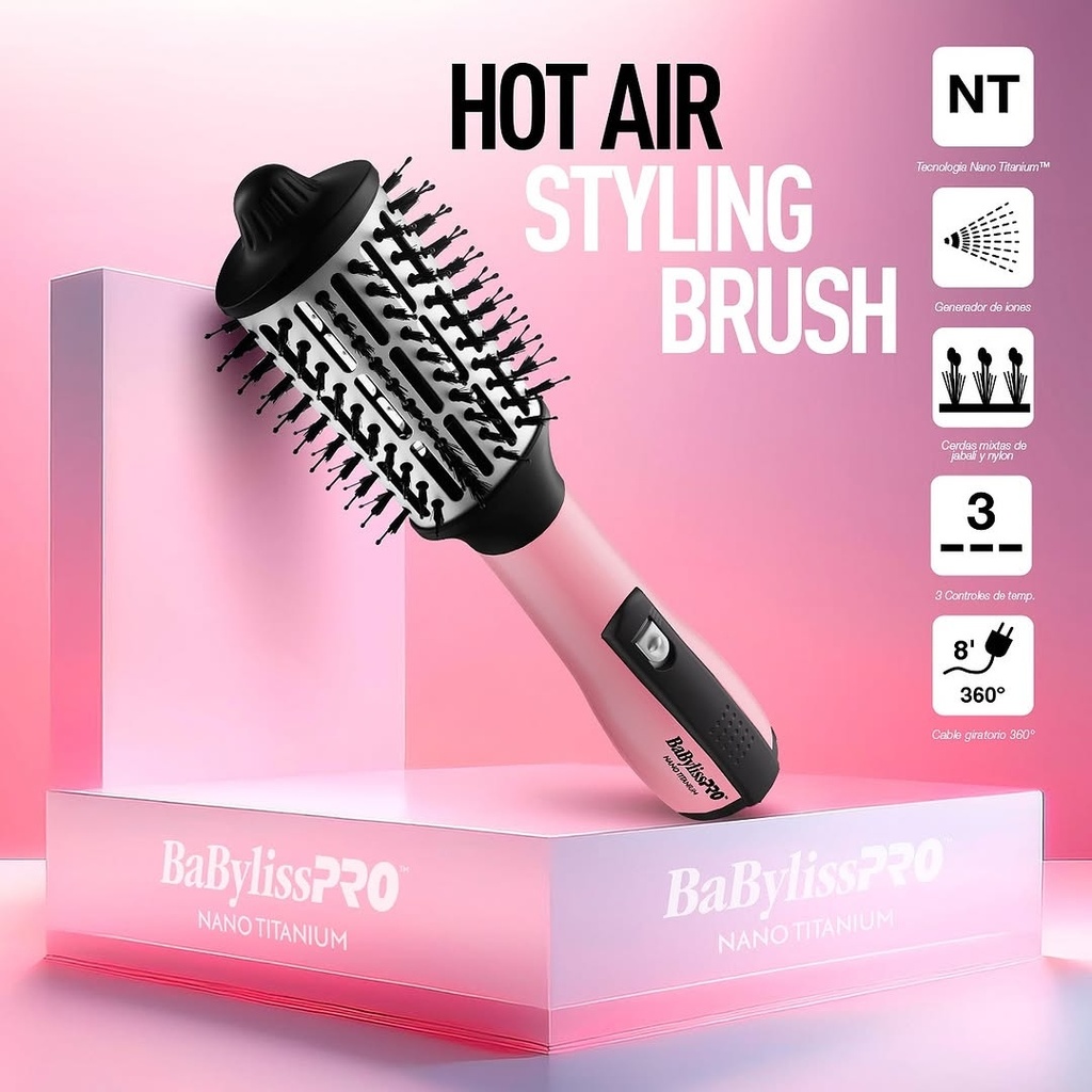 BaBylissPRO® Hot Air Styling Brush 2.5 MIAMI PINK