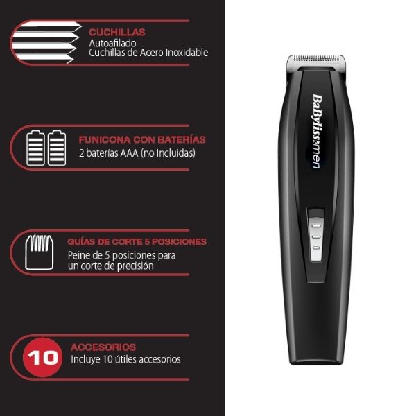 [BABGMT175UX] BaByLiss For Men BEARD TRIMMER KIT 10 PZA