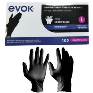 [EV-NT-L-BK] GUANTES DE NITRILO NEGRO SIZE L 1 PAR