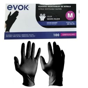 [EV-NT-M-BK] GUANTES DE NITRILO NEGRO SIZE M 1 PAR