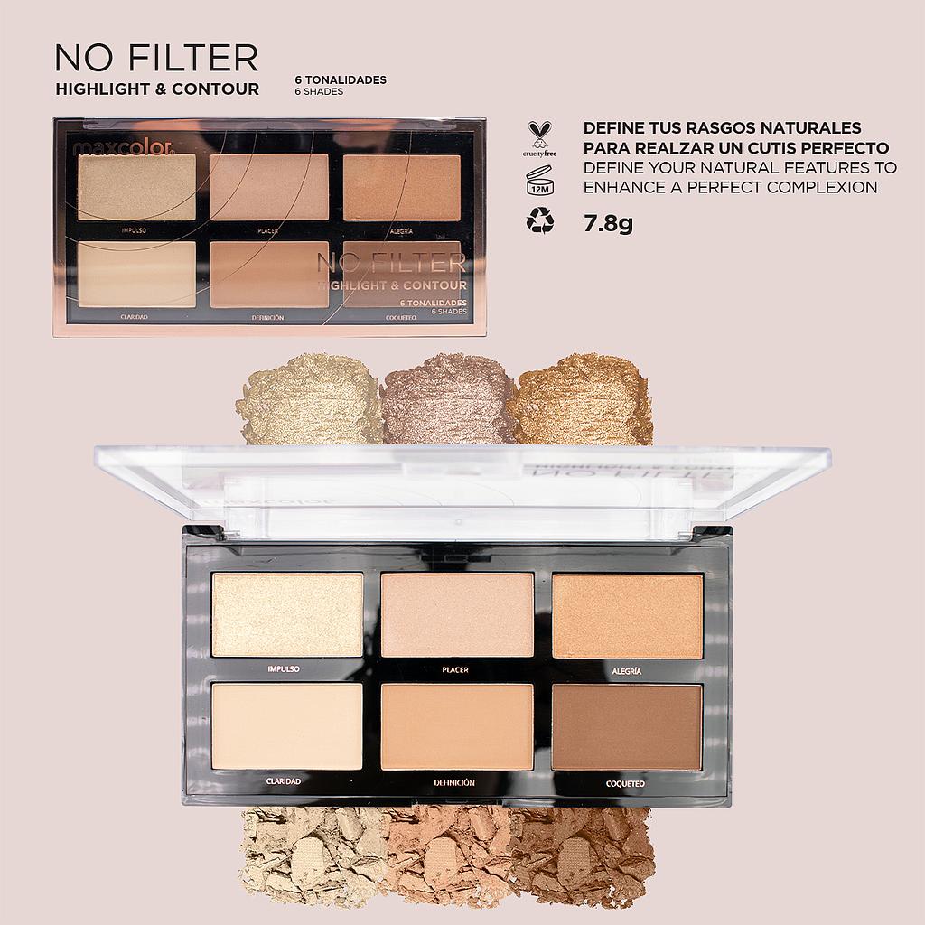 [EV-6SP-2] PALETA DE SOMBRAS HIGHLIGHT & CONTOUR 6 TONOS MAXCOLOR