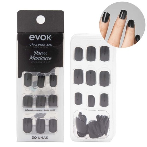 [EV-MJE-35] UÑAS POSTIZAS NO GLUE BLACK