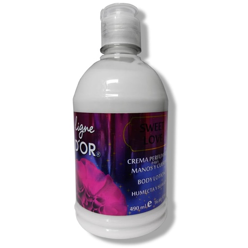 [LI10580-8375] CREMA PARA MANOS Y CUERPO SWEET LOVE 490 ML