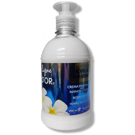 [LI10585-8382] CREMA PARA MANOS Y CUERPO TROPICAL PARADISE 490 ML 